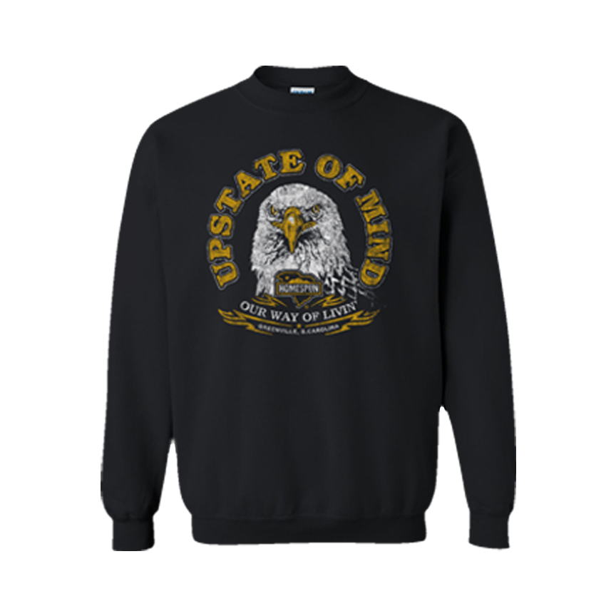 Homespun-Upstate of Mind Eagle-Crewneck in Black