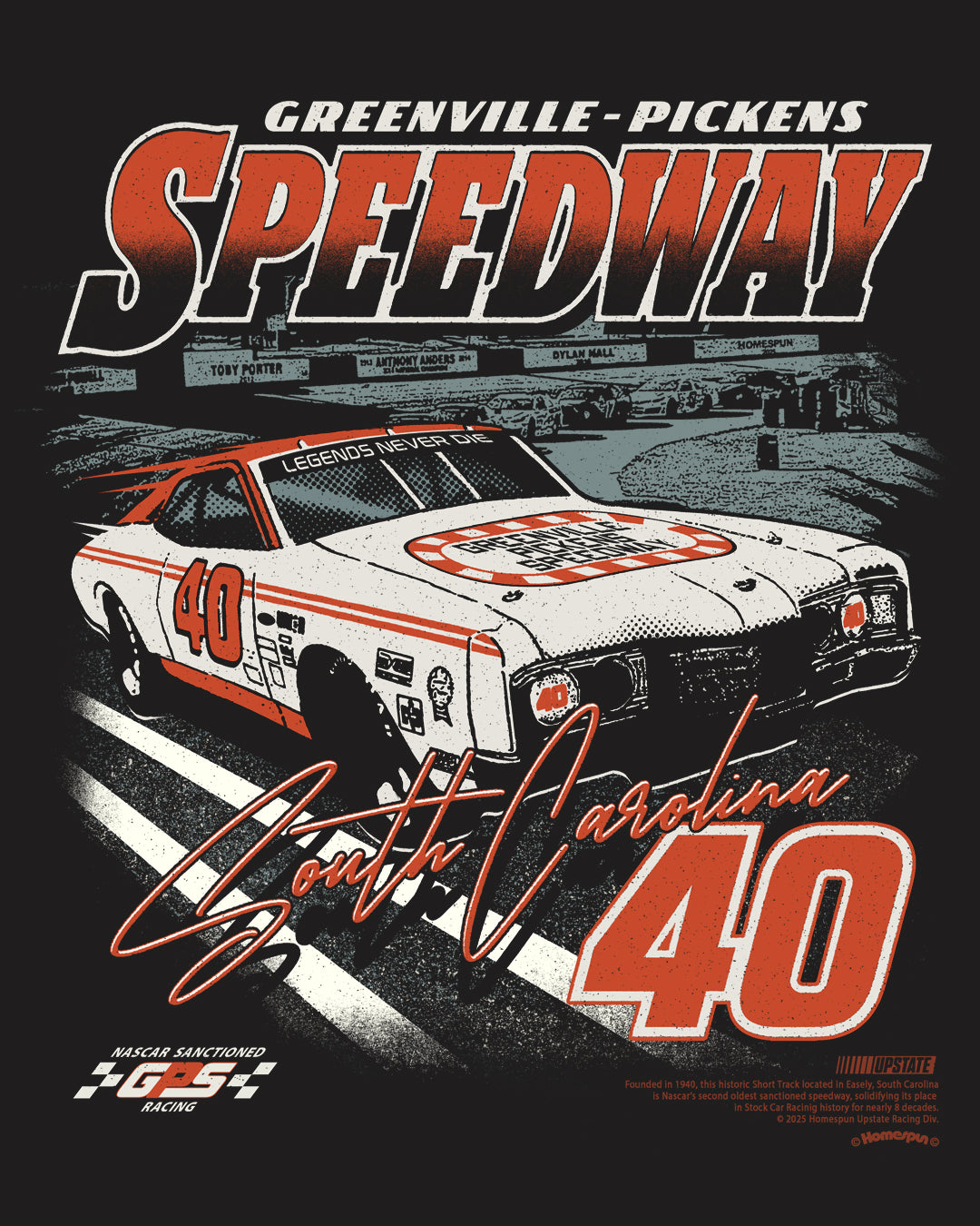 Greenville Pickens Speedway Fourth Turn Tee - Vintage Black
