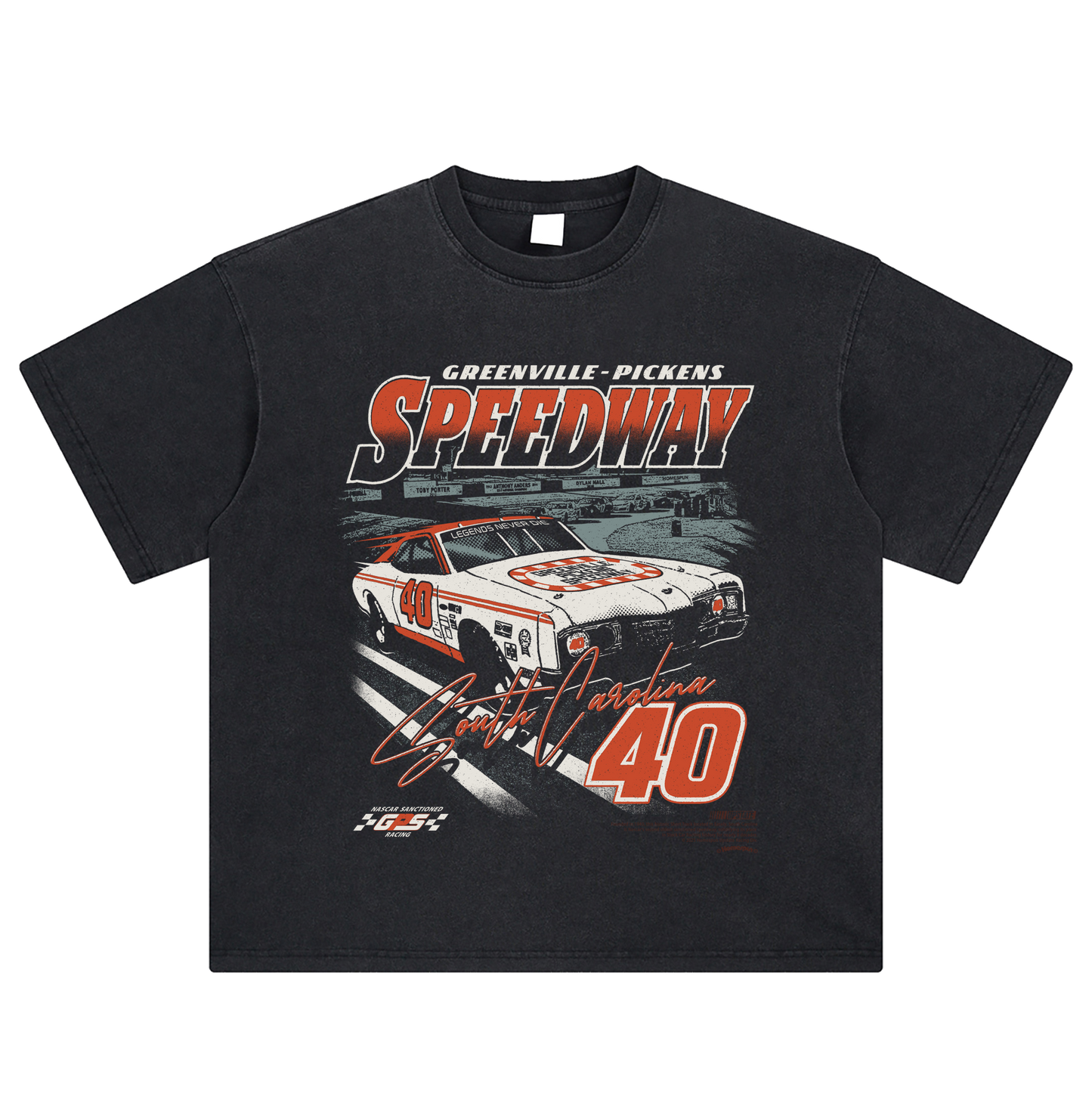 Greenville Pickens Speedway Fourth Turn Tee - Vintage Black