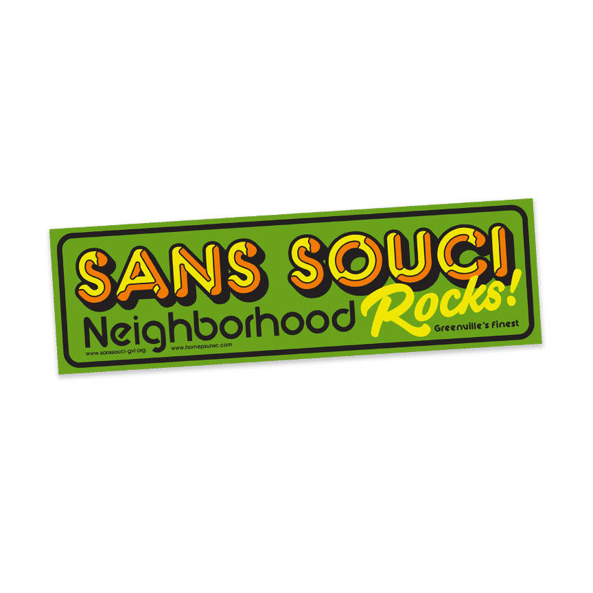 Homespun-Sans Souci Rocks-Classic Rock Station Bumper Sticker