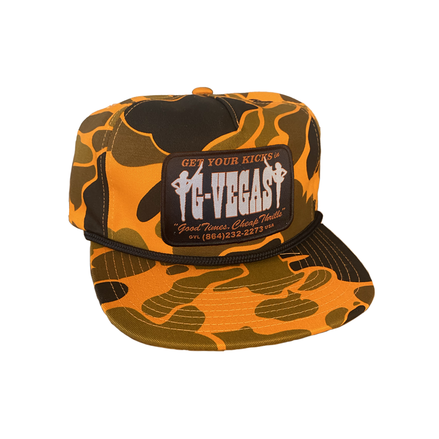 Homespun - G-Vegas Kicks Rope Hat - Safety Orange Camo