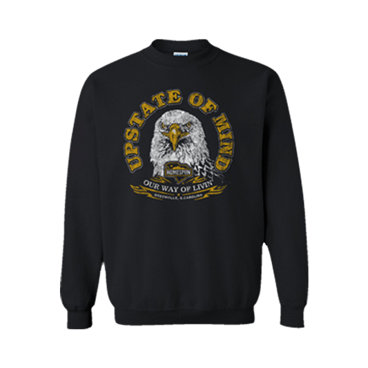 Homespun-Upstate of Mind Eagle-Crewneck in Black