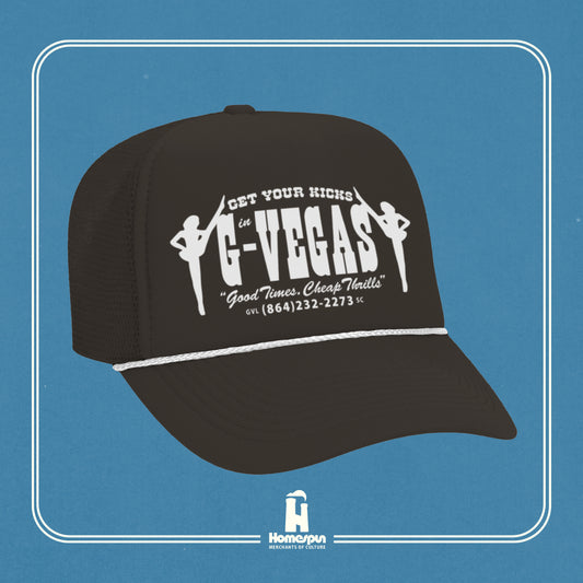 Get Your Kicks in G-Vegas Trucker Hat - black