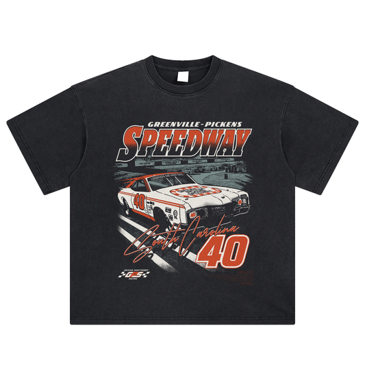 Greenville Pickens Speedway Fourth Turn Tee - Vintage Black