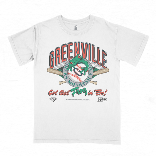 Got That Frog In 'Em - 90's Baseball Tee - White