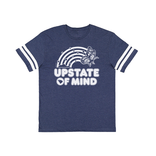Homespun - Upstate Of Mind - Butterflies & Rainbows Retro Football Jersey