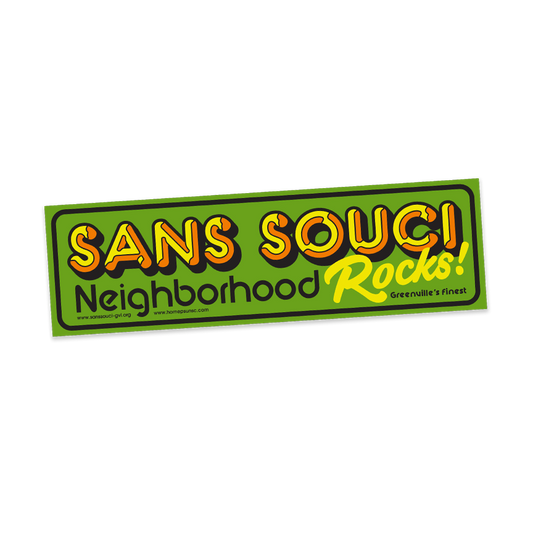 Homespun-Sans Souci Rocks-Classic Rock Station Bumper Sticker