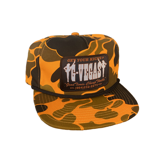 Homespun - G-Vegas Kicks Rope Hat - Safety Orange Camo